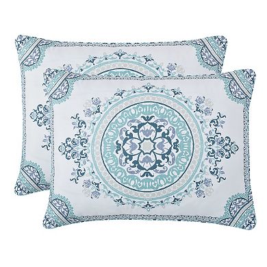 Royal Court Afton Blue 4-piece Comforter Set with Shams