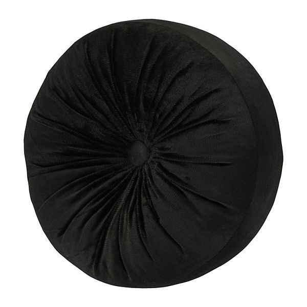 Royal Court Montecito Black Tufted Round Decorative Throw Pillow