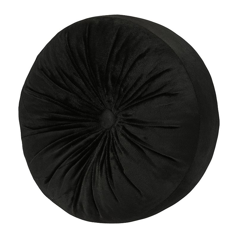 Royal Court Montecito Black Tufted Round Decorative Throw Pillow, Fits All