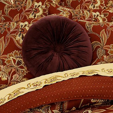 Royal Court Montecito Red Tufted Round Decorative Throw Pillow