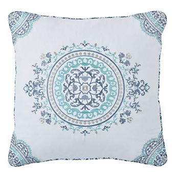 Royal Court Afton Blue Square Decorative Throw Pillow