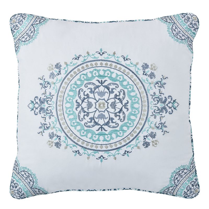 Royal Court Afton Blue Square Decorative Throw Pillow, Fits All
