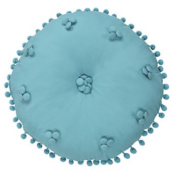 Royal Court Afton Blue Round Decorative Throw Pillow