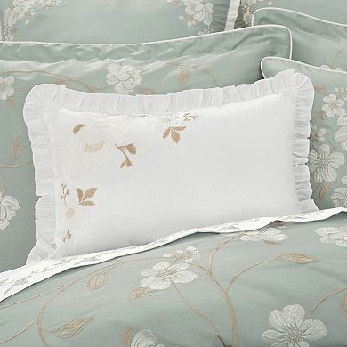Royal Court Spring Garden White Boudoir Embellished Decorative Throw Pillow