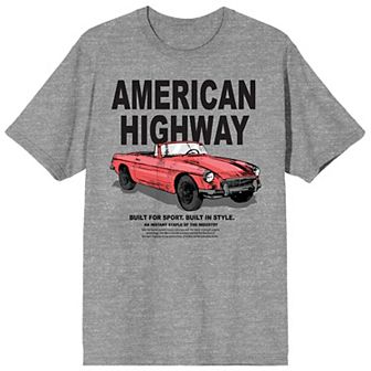 Men's Car Fanatic Red Vintage Car Tee