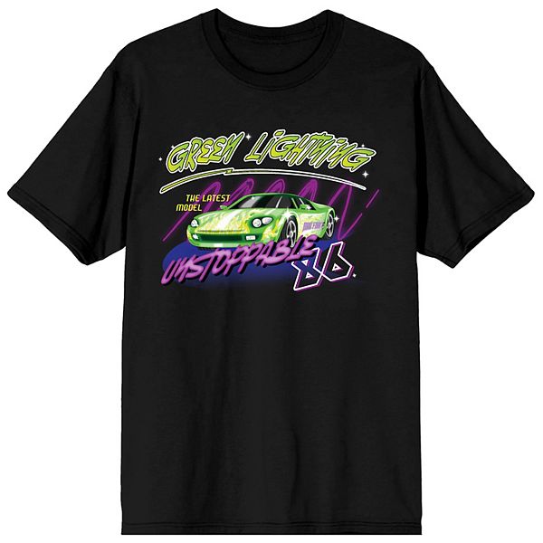 Men's Car Fanatic Green Fire Race Tee