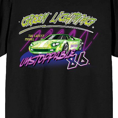 Men's Car Fanatic Green Fire Race Tee