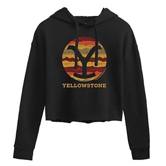 Juniors' Yellowstone Y Logo Cropped Hoodie