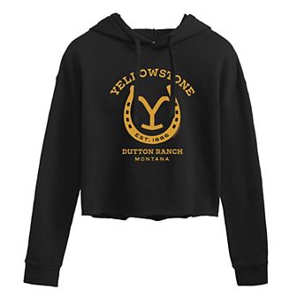 Juniors' Yellowstone Horseshoe Cropped Hoodie