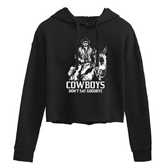 Juniors' Yellowstone Rip Wheeler "Cowboys Don't Say Goodbye" Cropped Hoodie