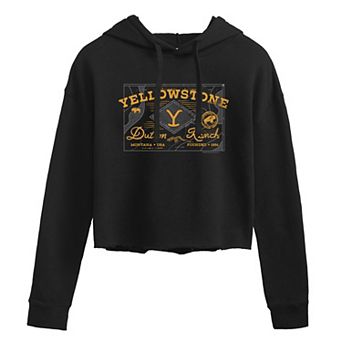 Juniors' Yellowstone Logo Cropped Hoodie
