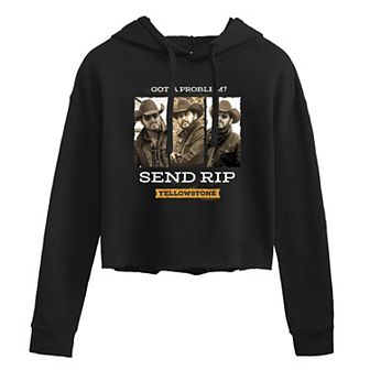 Juniors' Yellowstone "Send Rip" Rip Wheeler Cropped Hoodie