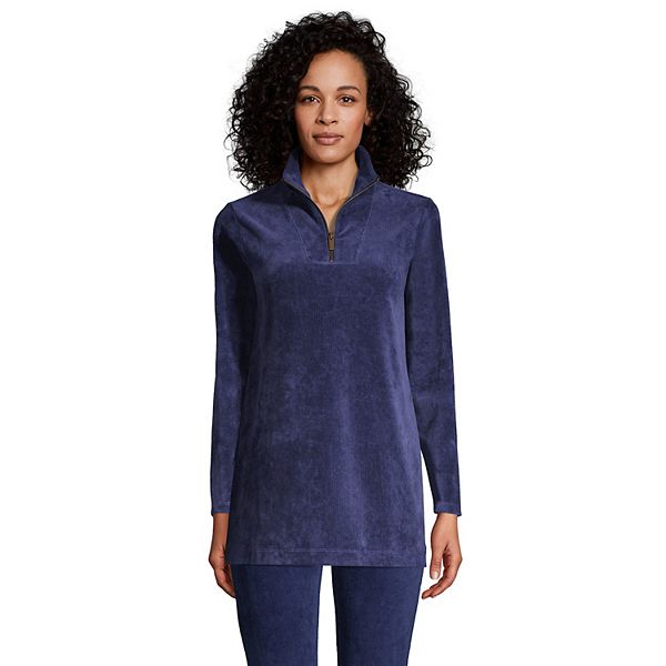 Women's Lands' End Sport Cord QuarterZip Tunic Top