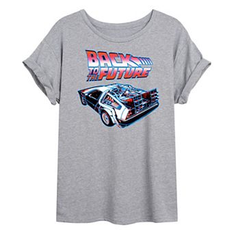 Juniors' Back To The Future DeLorean Oversized Graphic Tee