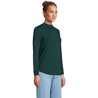 Women's Lands' End Gathered Mockneck Top