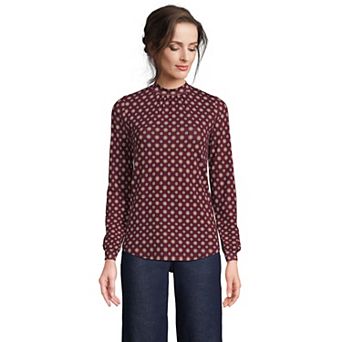 Women's Lands' End Gathered Mockneck Top