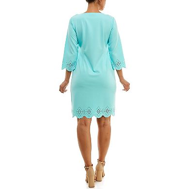 Women's Nina Leonard Laser Cut Dress