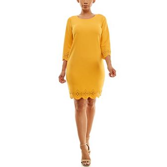 Women's Nina Leonard Laser Cut Dress
