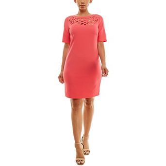 Women's Nina Leonard Laser Cutout Sheath Mini Dress