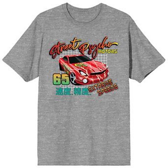 Men's Car Fanatic Red Lightning Tee