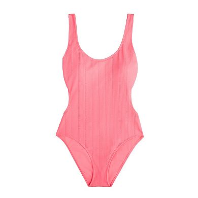 Juniors' Ninety-Nine Degrees Cut Out One-Piece Swimsuit