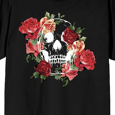 Men's Natural World Skull And Rose Tee