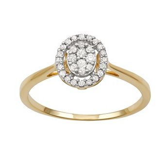 HDI 10k Gold 1/5 Carat T.W. Diamond Cluster Ring