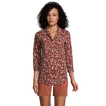 Women's Lands' End Slubbed Tunic Shirt