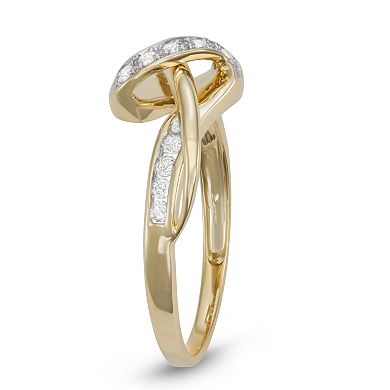 HDI 10k Gold 1/5 Carat T.W. Diamond Bypass Ring
