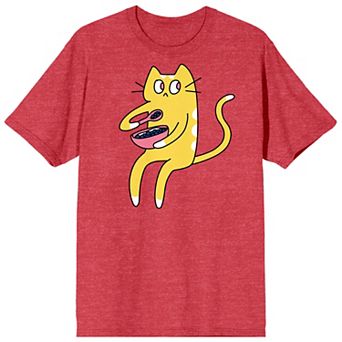 Men's Deroy Kitty Yellow and White Tee