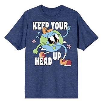 Men's Positive Vibes Cartoon Earth Keep Your Head Up Tee
