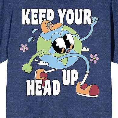 Men's Positive Vibes Cartoon Earth Tee