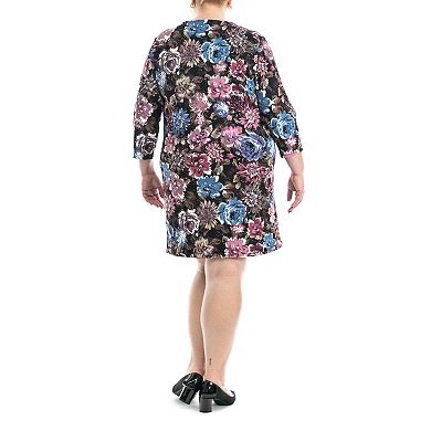 Plus Size Nina Leonard Printed Shift Dress
