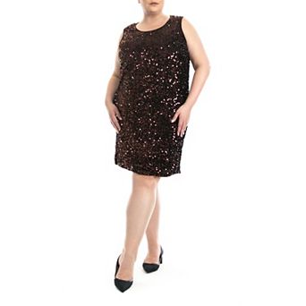 Plus Size Nina Leonard Sequin Dress