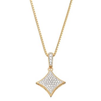 HDI 10k Gold Over Silver 1/10 Carat T.W. Diamond Pendant Necklace
