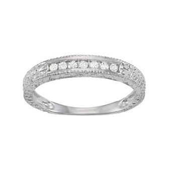 HDI Sterling Silver 1/10 Carat T.W. Diamond 7-Stone Band Ring