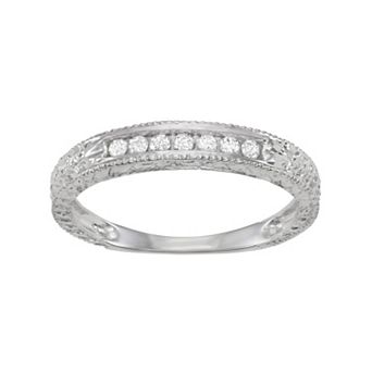 HDI Sterling Silver 1/10 Carat T.W. Diamond 7-Stone Band Ring