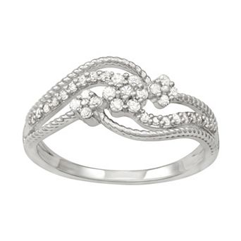 HDI Sterling Silver 1/4 Carat T.W. Diamond Swirl Fashion Ring