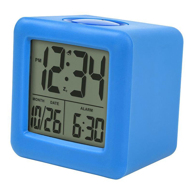 La Crosse Technology Soft Cube LCD Alarm Clock with Smart Light, Blue