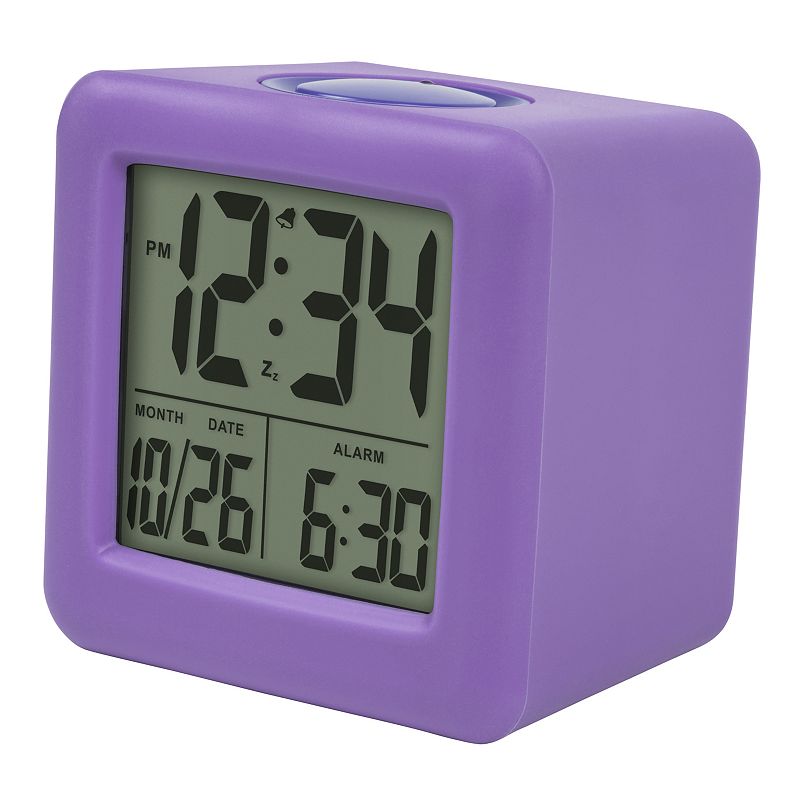 La Crosse Technology Soft Cube LCD Alarm Clock with Smart Light, Purple