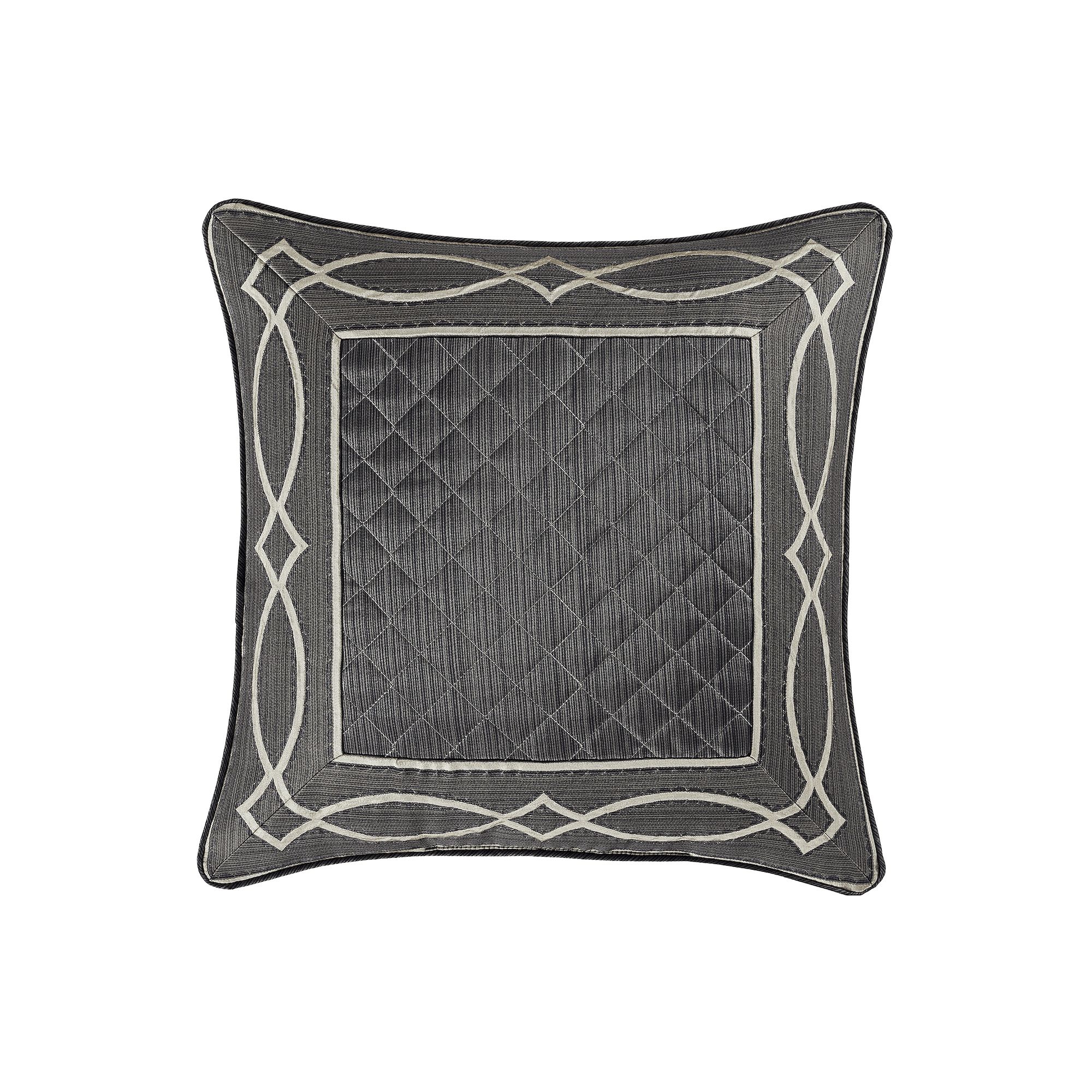 Five Queens Court Darwin Charcoal 20 Square Decorative Throw Pillow, Gra