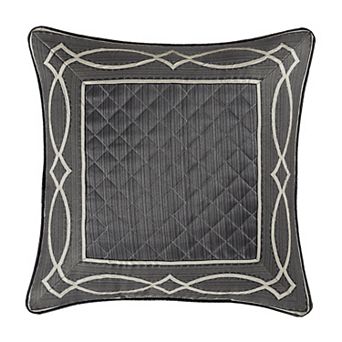 Five Queens Court Darwin Charcoal 20" Square Decorative Throw Pillow