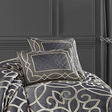 Five Queens Court Darwin Charcoal 20" Square Decorative Throw Pillow