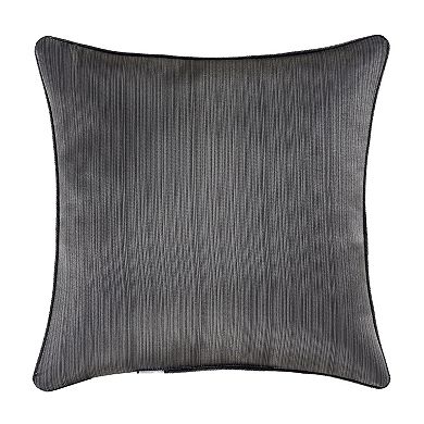 Five Queens Court Darwin Charcoal 20" Square Decorative Throw Pillow