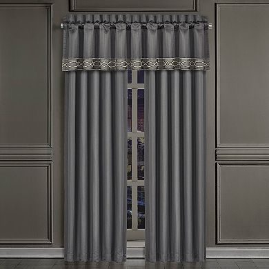 Five Queens Court Darwin Charcoal 84" Set of 2 Window Curtain Panels