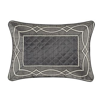 Five Queens Court Darwin Charcoal Boudoir Decorative Throw Pillow