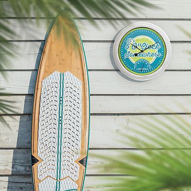 La Crosse Clock 433-3841MV2T 15.75" 5 O'Clock Margaritaville Outdoor Quartz Clock with Temp