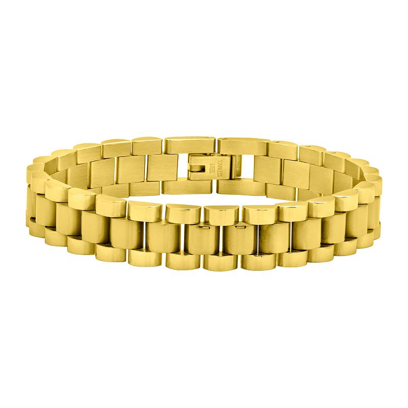 MC Collective Thin Watch Band Chain Bracelet, Women's, Size: 7", Gold Tone