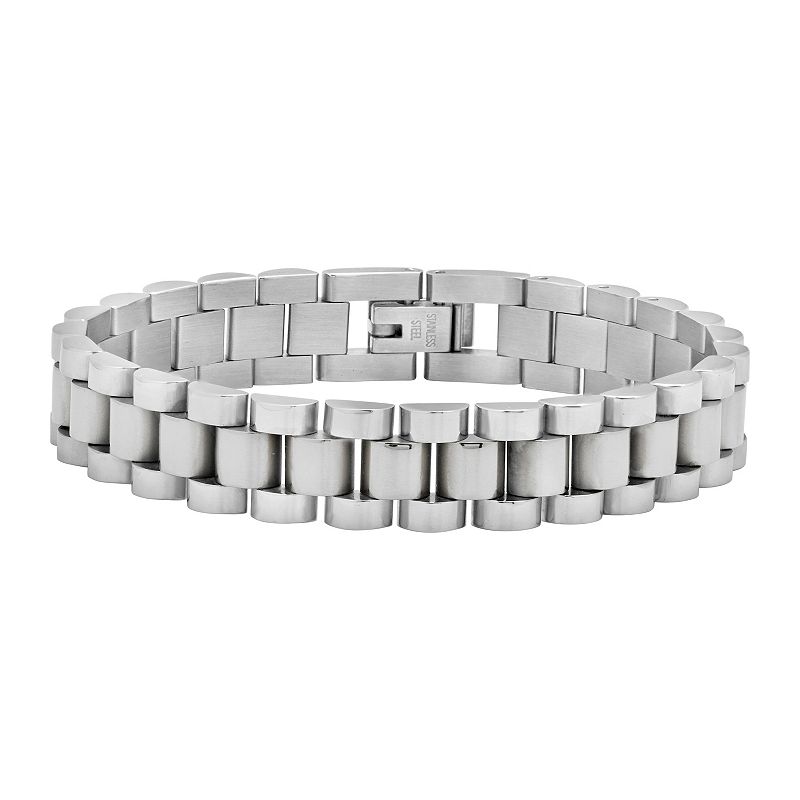 MC Collective Thin Watch Band Chain Bracelet, Women's, Size: 7", Silver Tone