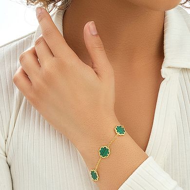 MC Collective Abalone Flower Medallion Station Bracelet